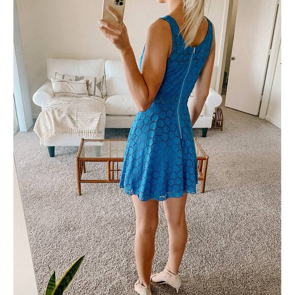 Trixxi blue lace fit and flare mini dress - Picture 5 of 12
